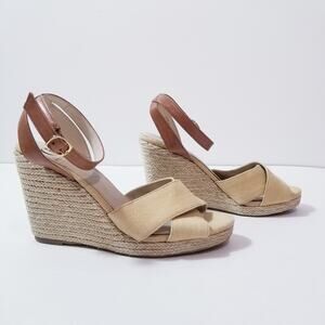 Kelsi Dagger Quinella Espadrille Wedge Sandals Ankle Straps